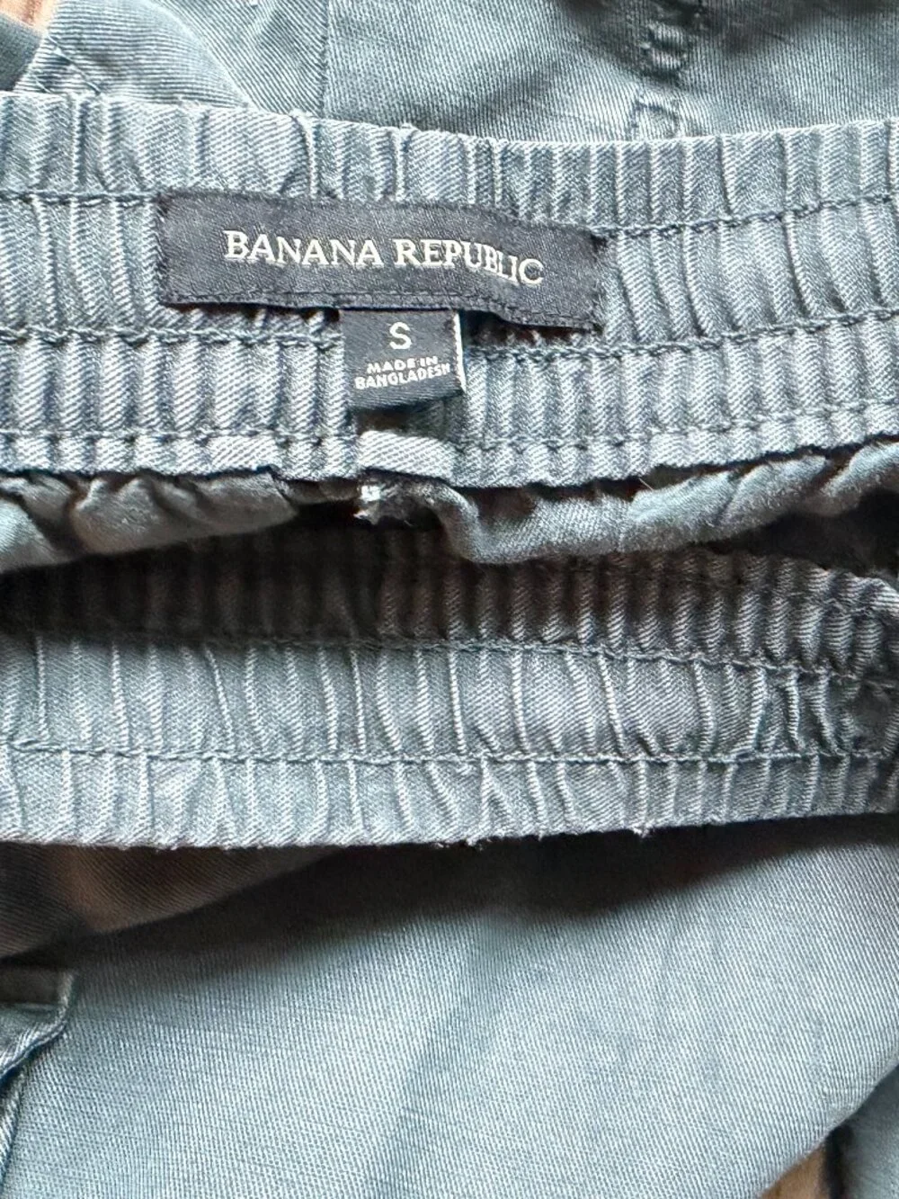 Banana Republic Linen Blend Cargo Jogger Pants Blue Gray Size S